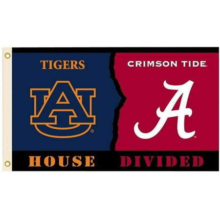 BSI Products 23245 3 x 5 ft. Alabama Auburn Flag with Grommets - Rivalry House Divided
