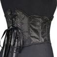 thumbnail image 3 of Women's Underbust Satin Waist Cincher Corset Shaper Bustier Top Underbust Lace Up Steel Boned Waist Trainer Ladies Costume Tummy Control Corset Clearance, 3 of 7