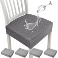thumbnail image 2 of 4Pcs Waterproof Chair Seat Cover Seat Slipcover Stretch Jacquard Chair Seat Cushion Protector Cover Removable Wedding Banquet Square Chair Cover for Chair Home Kitchen, 2 of 10