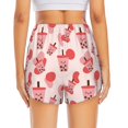thumbnail image 2 of Lsque Milk Tea Printed Women's Running Shorts with Liner Pockets,Elastic Quick Dry Workout Athletic Gym Yoga Shorts,Womens High Waist Shorts-Small, 2 of 9