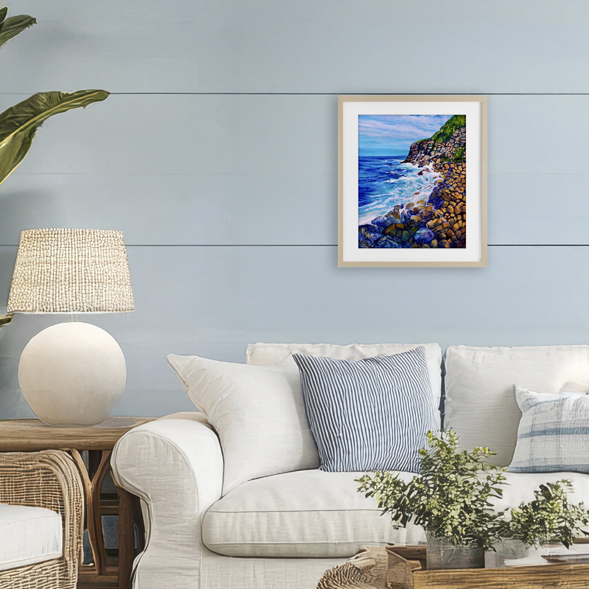Stupell Industries Cliffside Ocean Spray Birch Framed Print Under Glass, design by Lee Ann Zirbes