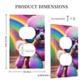 thumbnail image 3 of Daiia Rainbow Poodle Urban Street Pattern Decorator Wall Plate Child Safe Outlet Cover, Switch and Outlet Covers,Size 1-Gang 5.0" x3.0" , Polycarbonate Thermoplastic-Style S, 3 of 6