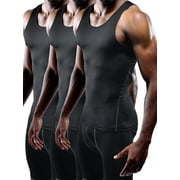 NELEUS Mens Compression Tank Top Athletic Workout Base Layer Undershirt 3 Pack,Black,US Size XL