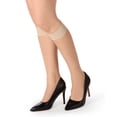 thumbnail image 5 of MeMoi Women's Ultra-Sheer 15 Denier Knee High Hosiery Sock - Womens - Female, One Size, Tan, 5 of 11