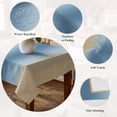 thumbnail image 5 of Light Blue Khaki Ombre Table Cloth Waterproof Tablecloths, Modern Abstract Art Gradient Tablecloth Dining Table Cover for Kitchen Party Tabletop Outdoor, Rectangle Tablecloth 54x108 Inch, 5 of 9