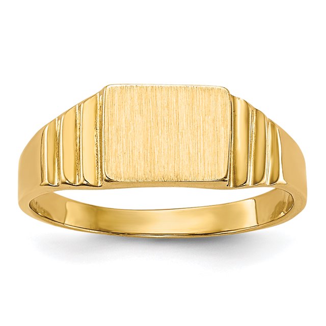 Bague Chevalière Rectangulaire pour Bébé en Or Jaune 14 K