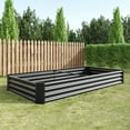 thumbnail image 4 of Raised Garden Bed, 8×4×1ft Rectangle Raised Planter, Outdoor Patio Thickened Metal Raised Bed for Gardening Vegetables Flower Fruits, Black, 4 of 7