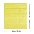 thumbnail image 3 of Pompotops 2PCS DIY 3D Brick, Wall Panels Peel and Stick, PE Foam Wallpaper Panels Room Decal Stone Decoration Embossed, Yellow, 3 of 3