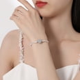 thumbnail image 3 of Original 925 Sterling Silver Bracelets Bangles Crystal Ball Love Heart Clasp Beads Charms Moments Bracelet For Women DIY Jewelry, 3 of 5