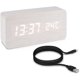 thumbnail image 1 of Reloj despertador LED de madera - Reloj digital con apariencia de madera - Reloj despertador matutino táctil con función de fecha, hora y temperatura - Rectángulo blanco y LED blanco oso de fresa Electrónica, 1 of 5