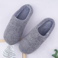 thumbnail image 5 of Memory Foam Slippers for Women and Men Soft Warm House Shoes Indoor/Outdoor Anti-skid Sole, Felt-Grey 38/39, 5 of 7
