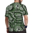 thumbnail image 2 of Wukai Green Snakeskin Print Men's Short-Sleeved Mesh T-Shirt,Quick-Dry Short Sleeve Workout T-Shirt-X-Small, 2 of 8