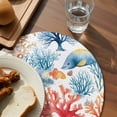 thumbnail image 4 of Round Placemats Blue Red Coral 15 inch Set of 4 Table Mats for Dining Table Fish Shell Starfish Heat Resistant Non-Slip Kitchen & Home Decorative Place Mat Set, 4 of 8
