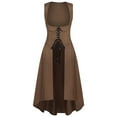 thumbnail image 2 of Wiyuqeen Women Renaissance Medieval Peasant Dress Underbust Pirate Fairy High Low Dresses Lace Up Vintage Cosplay Dresses, 2 of 4