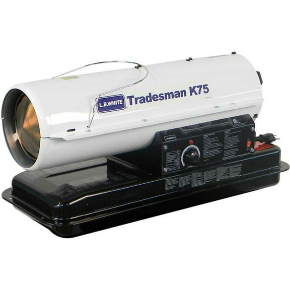 L.B. White B921334 Portable Kerosene Heater Tradesman K75 - 75K BTU - No. 1 or No. 2 Fuel Oil