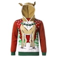 thumbnail image 5 of Chandail à Capuchon Homme Décontracté Mode Manches Longues Noël à Capuche Imprimé Bois de Cerf Colorblock Chandail Blouse, 5 of 5
