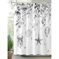 thumbnail image 3 of Grey Coastal Waterproof Fabric Shower Curtain,Summer Eucalyptus Leaves Beach Ocean Starfish Nautical Shower Curtain for Bathroom Curtains Bathtubs Hotel Shower Curtains with 12 Hooks Small 36x72in, 3 of 6