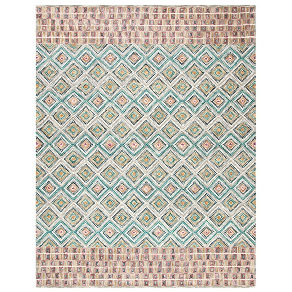 SAFAVIEH Aspen Maurice Geometric Wool Area Rug, Green/Red, 8' x 10'