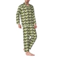 thumbnail image 2 of Sikiie pelecus cultratus Print Mens Pajama Set, Soft Warm Long Sleeve Sleepwear, Cozy Button-Down Pjs for Men-Medium, 2 of 7