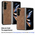 thumbnail image 2 of Allytechgroup Stylish Phone Case for Samsung Galaxy Z Fold 6, Retro PU Leather Slim Fit Bumper Shockproof Anti-Scratch Lightweight Back Cover Case for Galaxy Z Fold6, Brown, 2 of 7