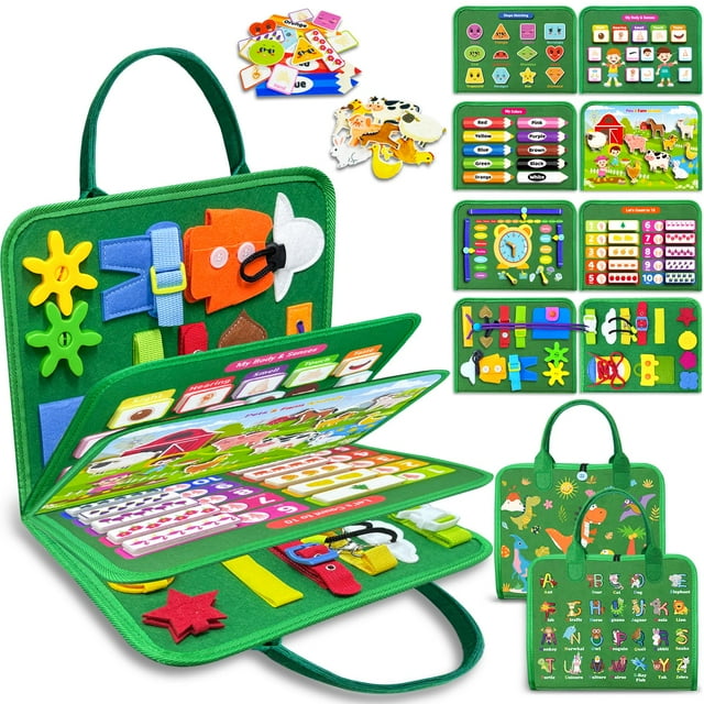 Juguete Montessori Exorany de Busy Board para 1 a 4 años con 8 páginas