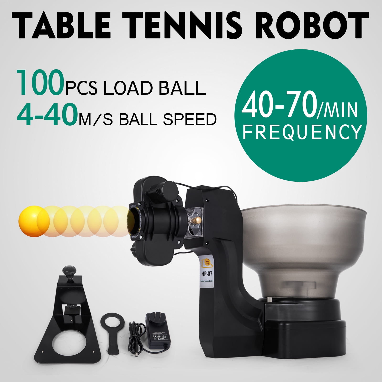 HP-07 Ping Pong Robots Table Tennis Automatic Ball Machine Professional Training 