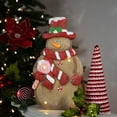 thumbnail image 2 of Northlight LED Lighted Gingerbread Snowman with Lollipop Christmas Figure - 15.5", 2 of 6