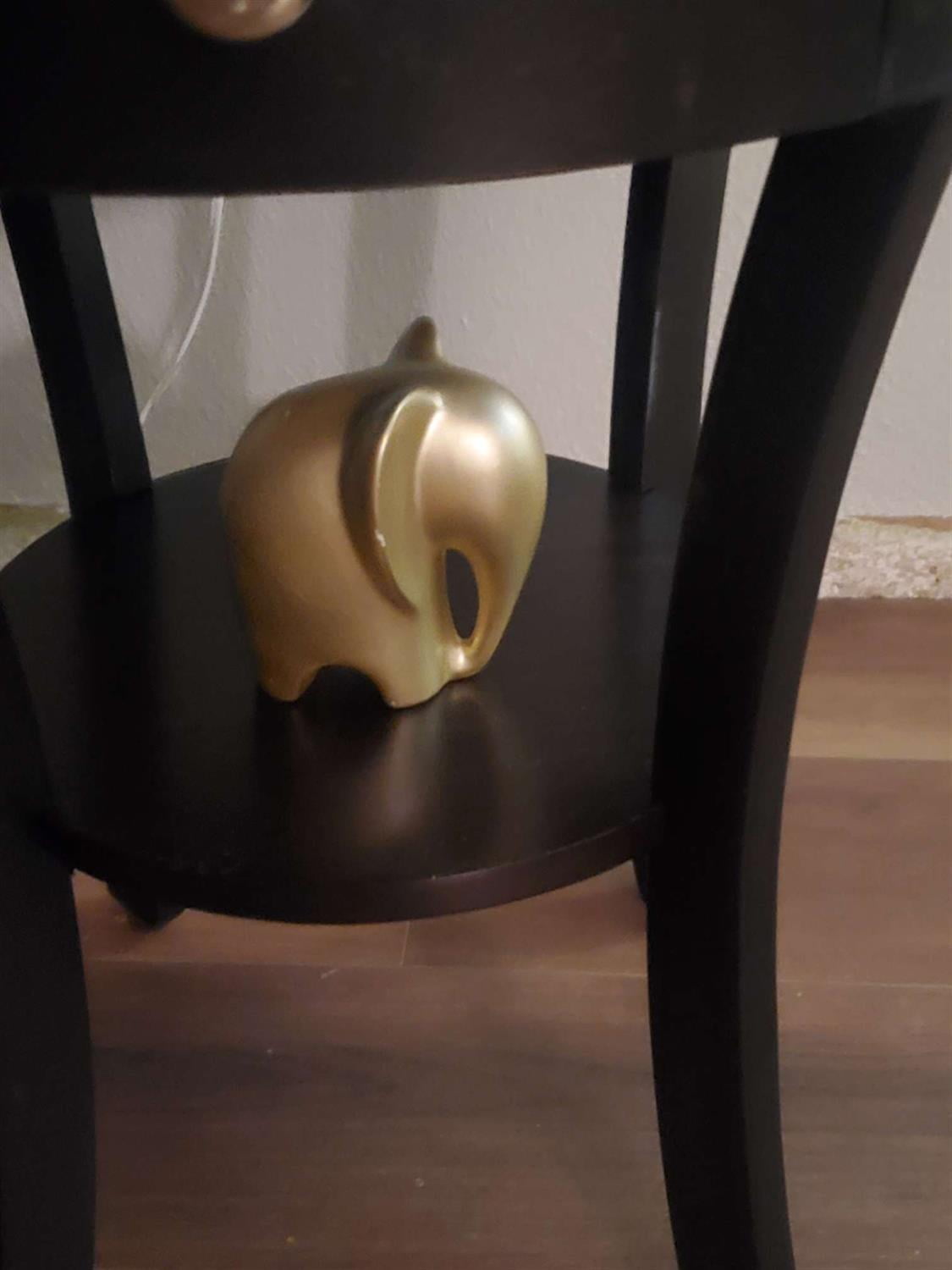 Demi Bonn Wood Sofa Side Table, 2-Tier Round End Table with Open Drawer, Nightstand for Small Spaces, Living Room, Bedroom, Black