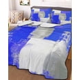 thumbnail image 2 of Quilts Twin Size, Navy Blue Grey Oil Painting Soft Comforter Bedding Set for Bed, Abstract Modern Geometric Lightweight Quilted Bedspread with Pillow Cover(2 Pieces) for All Season, 68x86 Inch, 2 of 6