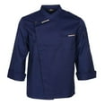 thumbnail image 4 of Unisex Chef Jackets Coat Long Sleeves Shirt Kitchen Uniforms Dark Blue XL, 4 of 9