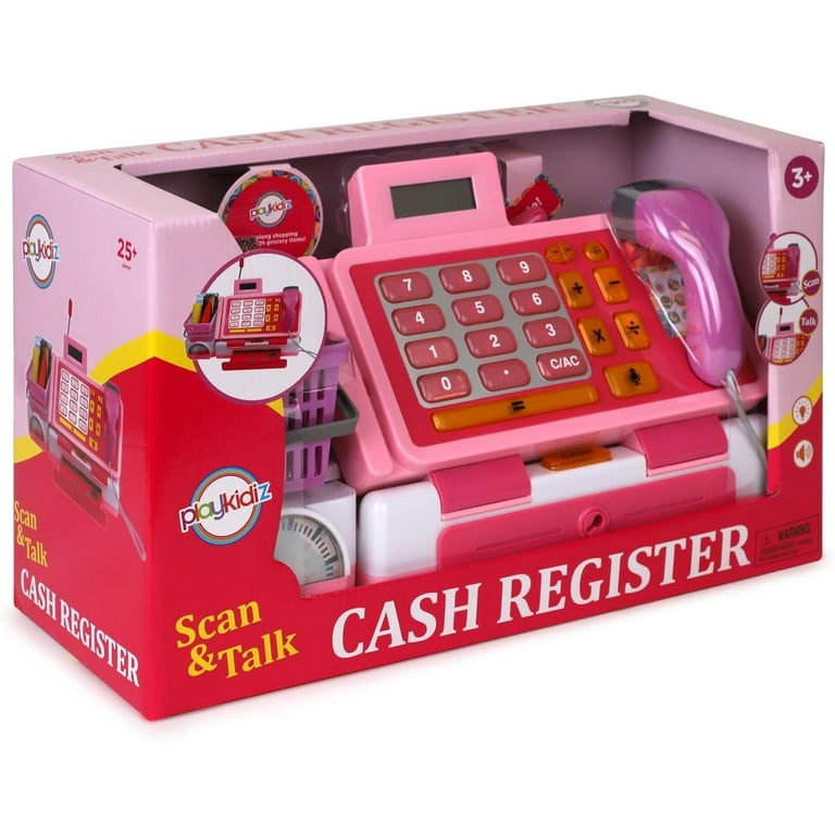 Playkidz Interactive Toy Cash Register Pink for Girls Boys