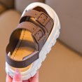 thumbnail image 5 of Eltusu Girls Sandals with Strap, Non Slip Soft Sole Open Toe Breathable Flat Sandals Brown Size 8(Toddler), 5 of 7