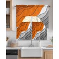 thumbnail image 2 of Orange Grey Ombre Swag Valance and Tier Curtains 36'' Length Set, Modern Geometric Abstract Aesthetics Cream Light Filtering Kitchen Curtains, Tier Curtain Valances for Bathroom/Living Room/Bedroom, 2 of 6