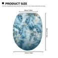 thumbnail image 5 of ZIATUBLE Blue Marble Stripe Toilet Lid Seat Cover Decorative Toilet Seat Covers Lids with Stretch Edges Toilet Seat Lid Covers for Home Oval Toilet Lid Covers Fits Most Toilet Lids, 5 of 6