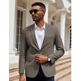 thumbnail image 2 of COOFANDY Men's Casual Blazer Slim Fit Black Suit Jackets Cotton Herringbone Sport Coats, 2 of 5