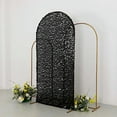 thumbnail image 3 of BalsaCircle 7 ft Black Fitted Sparkly Big Payette Sequin Round Top Wedding Arch Backdrop Stand Cover Party Events Decorations, 3 of 8