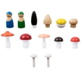 thumbnail image 2 of 13 piezas de juguete de seta de madera, Mini figuras de juguetes pintadas DIY para niños, accesorios de jardín para proyectos de manualidades, artes, 2 of 8