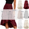 thumbnail image 3 of Women Drawstring Ruched Midi Skirt, High Low Asymmetrical Tiered Ruffle Wrap Skirt, High Waist Flowy Irregular Hem A Line Skirt Coffee L(L), 3 of 5