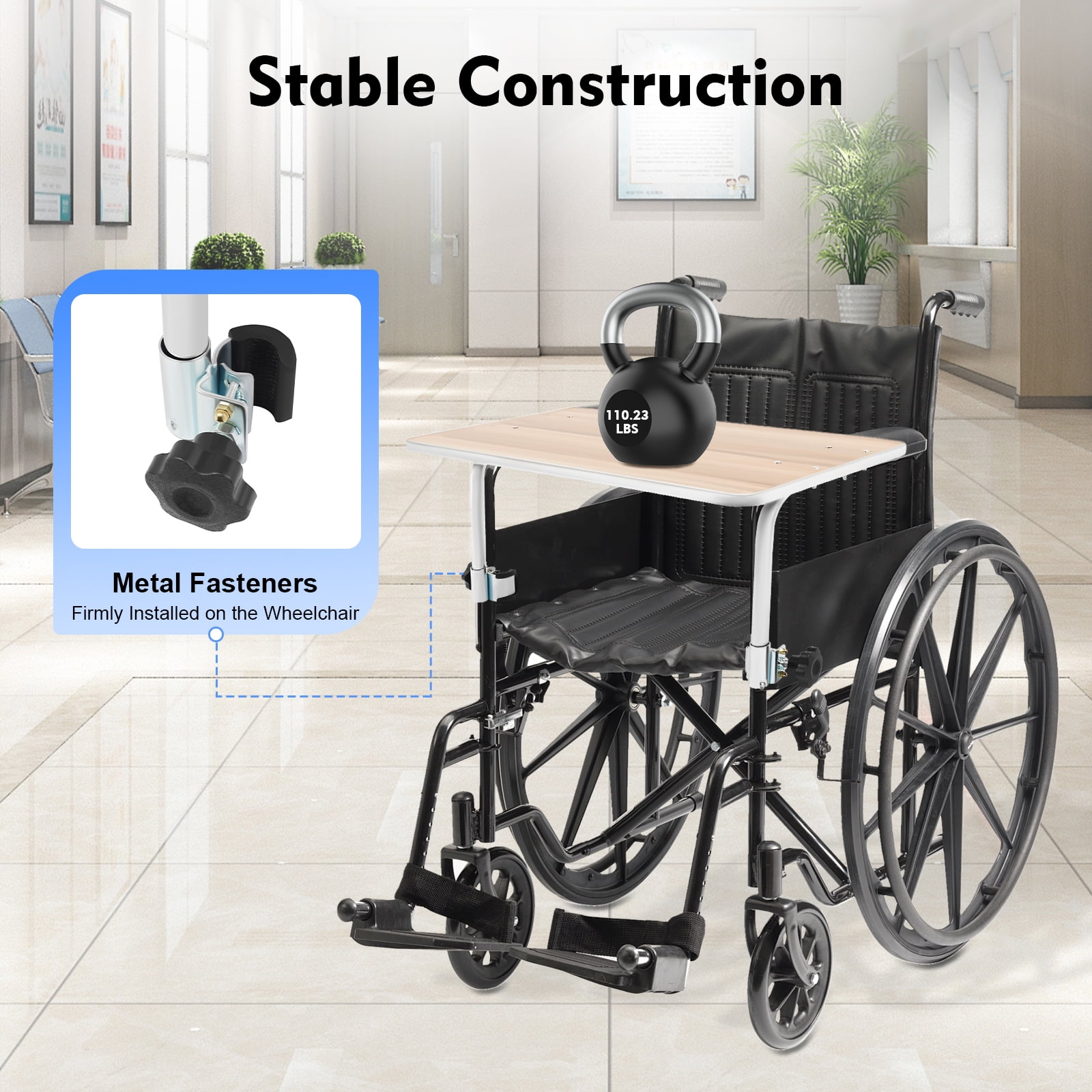 Wheelchair Lap Tray Table Accessories Portable Eating Food Holder Reading Desk