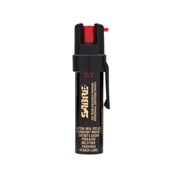 SABRE 3-IN-1 Pepper Spray - Police Strength - Compact Size with Clip (Max Protection - 35 shots, up to 5x's more)
