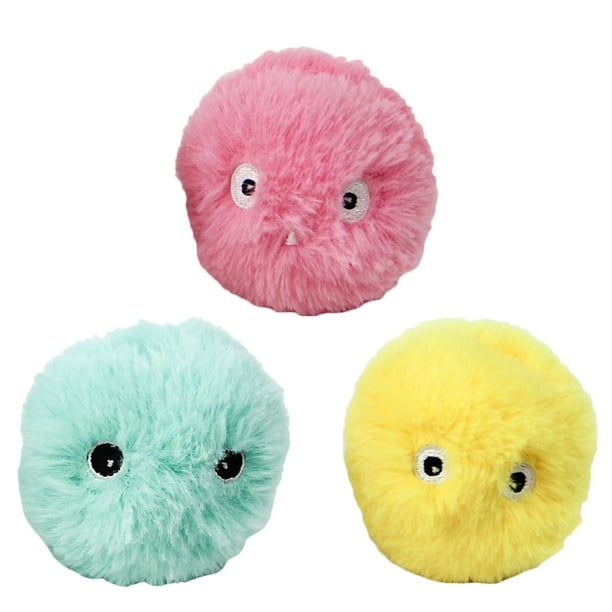 EeaseMX 3 pelotas chirriantes para gatos, juguetes interactivos para gatos, pelotas de peluche para gatos.