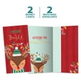 thumbnail image 5 of Tree-Free Greetings Christmas Greeting Card 2 Pack, 100% Recycled Paper, 3.7x7, Merry Bright Reindeer (ZT70117), 5 of 5
