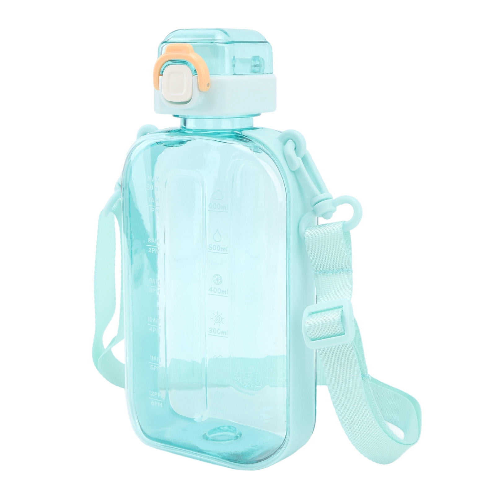 BOKYAN 750 ml Flat Water Bottle – Slim, Leak‑Proof, BPA‑Free PC, Clear Design with Scale & Carrying Strap for Travel, Gym & Camping