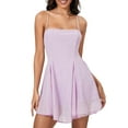 thumbnail image 3 of Yunliwuli Women’s Short Cami Dress Adjustable Thin Straps Back Tie Up Layered Pleated Dress for Summer, 3 of 10