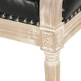 thumbnail image 5 of GDF Studio Megan French Country Tufted Upholstered Loveseat, Midnight Black Faux Leather and Gray, 5 of 10