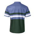 thumbnail image 6 of Mens Striped Polo Shirt Short Sleeve Stand Collar T Shirts Summer Breathable Color Block Top Navy XXL, 6 of 6