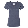 thumbnail image 5 of Gildan Women’s V-Neck T-Shirt, Heavy Cotton Short Sleeve V Neck Tee | Heather Navy, Sizes S-3XL Pack-1, 5 of 5