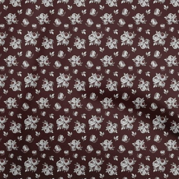 oneOone Polyester Spandex Gray Fabric Watercolor Floral Craft Projects Decor Fabric Printed By The Yard 56 Inch Wide