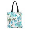 thumbnail image 1 of JSDART Sac en Toile Réutilisable Sac de Courses Bleu Floral Aquarelle Turquoise Fleurs Dessinées à la Main Abstraite Sac Fourre-Tout, 1 of 1