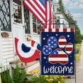 thumbnail image 4 of Welcome 4th of July Dog Cat Paw Print Patriotic Large Decorative House Flag, America USA Stars Stripes Dark Blue Yard Garden Outside Decor, American Outdoor Home Decoration Double Sided 28x40, 4 of 5